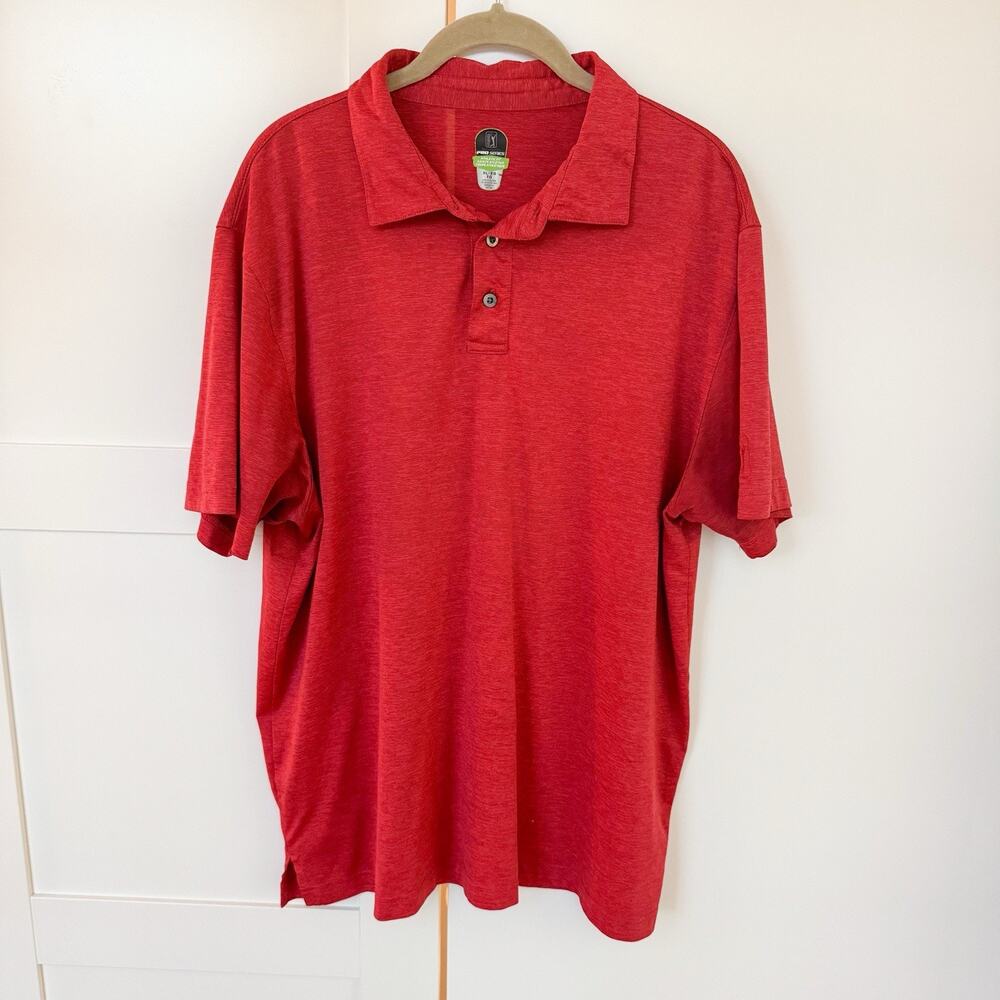 PGA Tour pro Series Athletic Fit Performance Golf Polo Red Size XXL - Picture 2 of 4